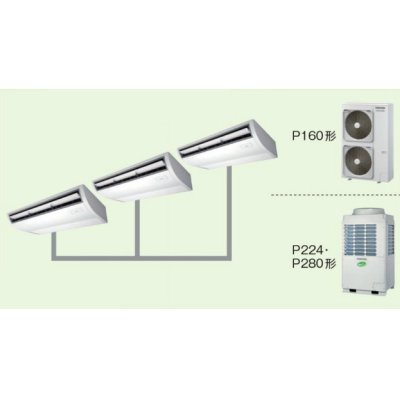 画像1: 鳥取・島根・岡山・広島・山口・業務用エアコン　東芝　天井吊形　同時トリプル　ワイヤレス　リモコン　ACEC16076X2　P160（6馬力）　スマートエコR　三相200V　